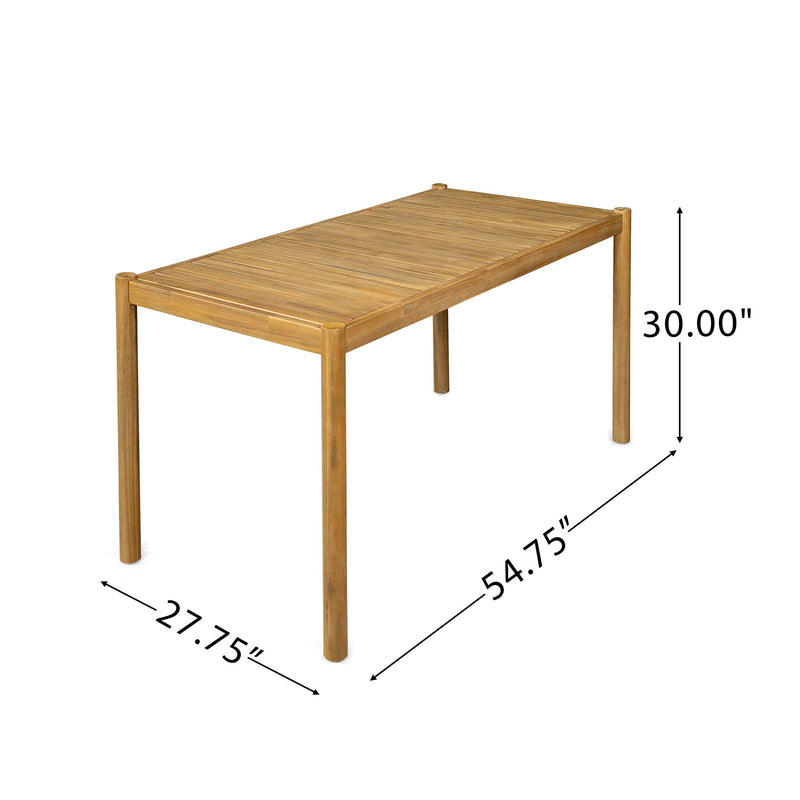 Classic Patio Dining Table, Acacia Wood - Light Teak - R&R Furniture Gallery (Fountain Valley, CA)