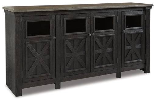 Tyler Creek - Extra Large TV Stand - Black / Gray - R&R Furniture Gallery (Fountain Valley, CA)