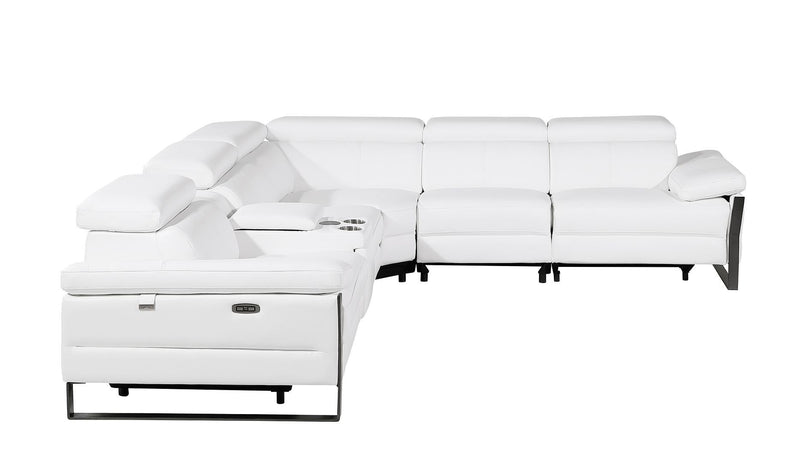 1246 - 6-Piece L-Shaped Modular Power Reclining Sectional With 3 Power Recliners And Power Headrests