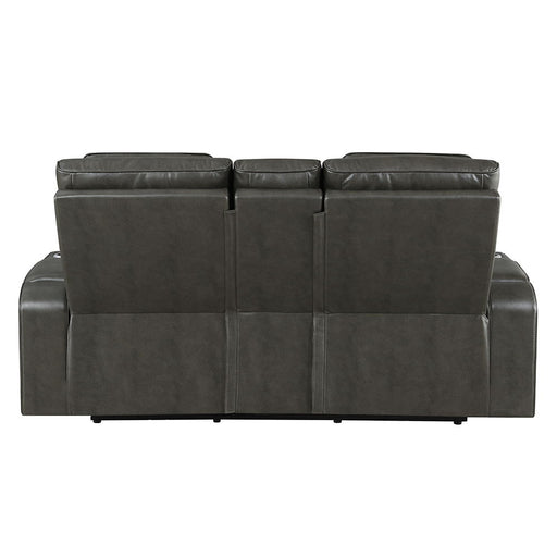 Taddeo - Power Motion Loveseat With Console, Speaker, USB, Wireless Charger & LED - Dark Gray - R&R Furniture Gallery (Fountain Valley, CA)