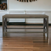 Cross Metal Coffee Table - Pewter - R&R Furniture Gallery (Fountain Valley, CA)