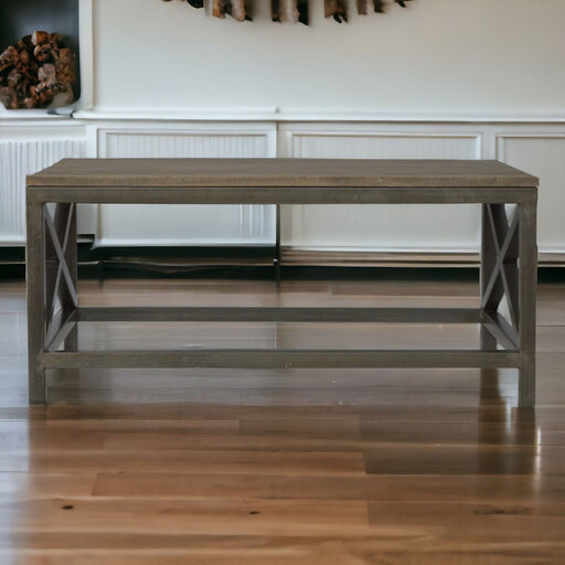 Cross Metal Coffee Table - Pewter - R&R Furniture Gallery (Fountain Valley, CA)