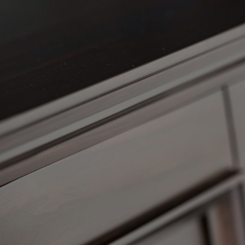 Simpli-Home Amherst handcrafted low storage accent cabinet with two doors and a rustic finish.