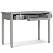 Handcrafted Simpli-Home Warm Shaker writing desk with wood finish and clean lines, ideal for home office or workspace.