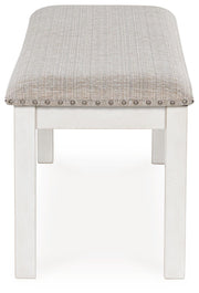 Robbinsdale - Large Upholstered Dining Room Bench - Antique White - R&R Furniture Gallery (Fountain Valley, CA)