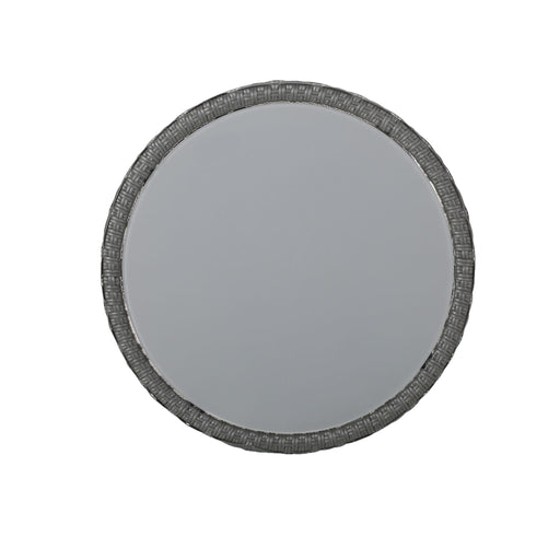 Achill - Outdoor Modern Boho Wicker Side Table With Glass Top - Gray - R&R Furniture Gallery (Fountain Valley, CA)