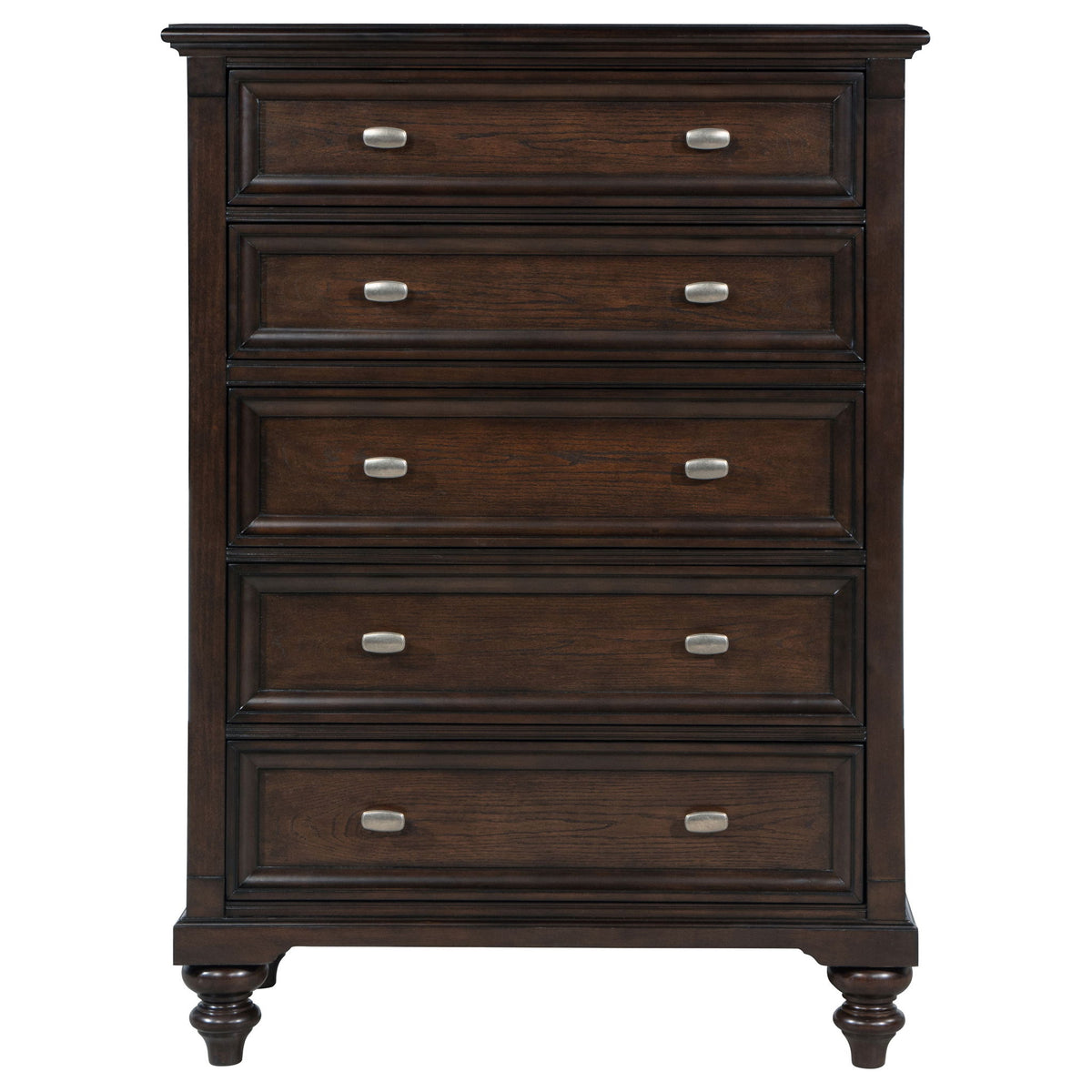 Berwick - 5 Drawer Chest With Felt Lined Top Drawers - Dark Oak