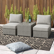 Modern Wicker Outdoor Seating Set With Cushions - R&R Furniture Gallery (Fountain Valley, CA)