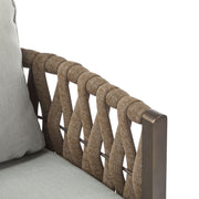 2 Pieces Outdoor Metal Patio Club Chair, Patio Furniture Arm Chair With Cushion, Modern Outdoor Furniture Deep Seating For Porch, Garden, Backyard, Balcony - Brown / Light Gray - R&R Furniture Gallery (Fountain Valley, CA)