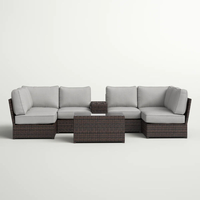 Stylish Modular Wicker Patio Seating Group - R&R Furniture Gallery (Fountain Valley, CA)