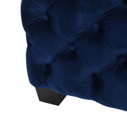 Noble House modern glam upholstered ottoman with button tufted design and plush fabric, perfect as a stylish footrest or accent piece.