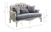Ciddrenar - Loveseat With 3 Pillows - Fabric & White - R&R Furniture Gallery (Fountain Valley, CA)