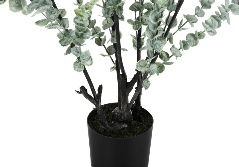 44" Tall, Artificial Plant, Eucalyptus Tree, Indoor, Faux, Fake, Floor, Greenery, Potted, Real Touch, Decorative - Green / Black - R&R Furniture Gallery (Fountain Valley, CA)