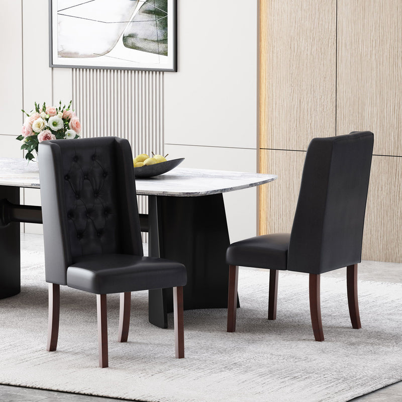 Noble House tufted dining chair with high back design, upholstered in elegant fabric, part of a stylish chair set.