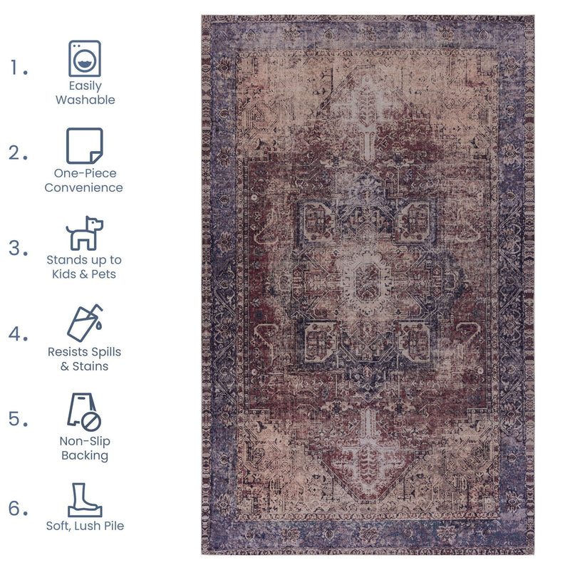 Maval - Unique Washable Area Rug - R&R Furniture Gallery (Fountain Valley, CA)