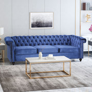 Noble House Chesterfield style 3-seater sofa with deep button tufting and plush upholstery in a classic stationary sofa design.