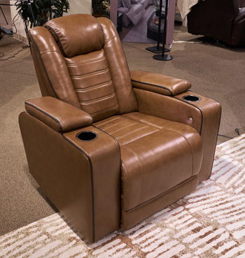 Gruaro - Power Recliner With Adjustable Headrest - Amber - R&R Furniture Gallery (Fountain Valley, CA)