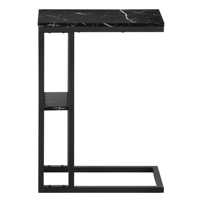 Accent Table, C - Shaped, Marble Look Contemporary & Modern Convenient Design - R&R Furniture Gallery (Fountain Valley, CA)