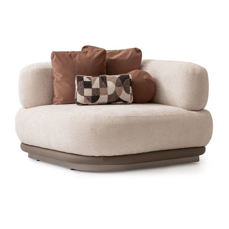 Bristol Point - Corner Chair - Fawn / Saddle Brown - R&R Furniture Gallery (Fountain Valley, CA)