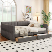 Upholstered Platform Bed With USB Charging - R&R Furniture Gallery (Fountain Valley, CA)