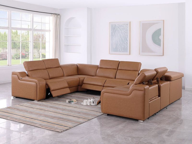 1116 - 8-Piece U-Shaped Sectional Sofa In With 4 Power Recliners & Power Headrests