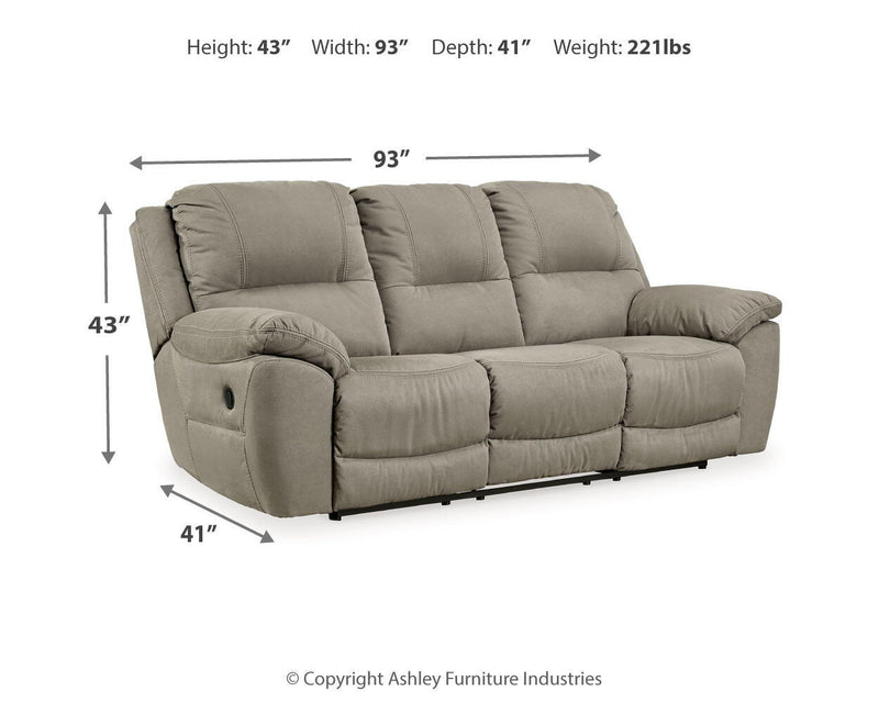 Signature Design by Ashley Next-Gen Gaucho reclining sofa with plush cushions and a modern design, perfect for relaxing living rooms.