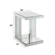 Nysa - 24" Accent Table - Mirrored & Faux Crystals Inlay - R&R Furniture Gallery (Fountain Valley, CA)