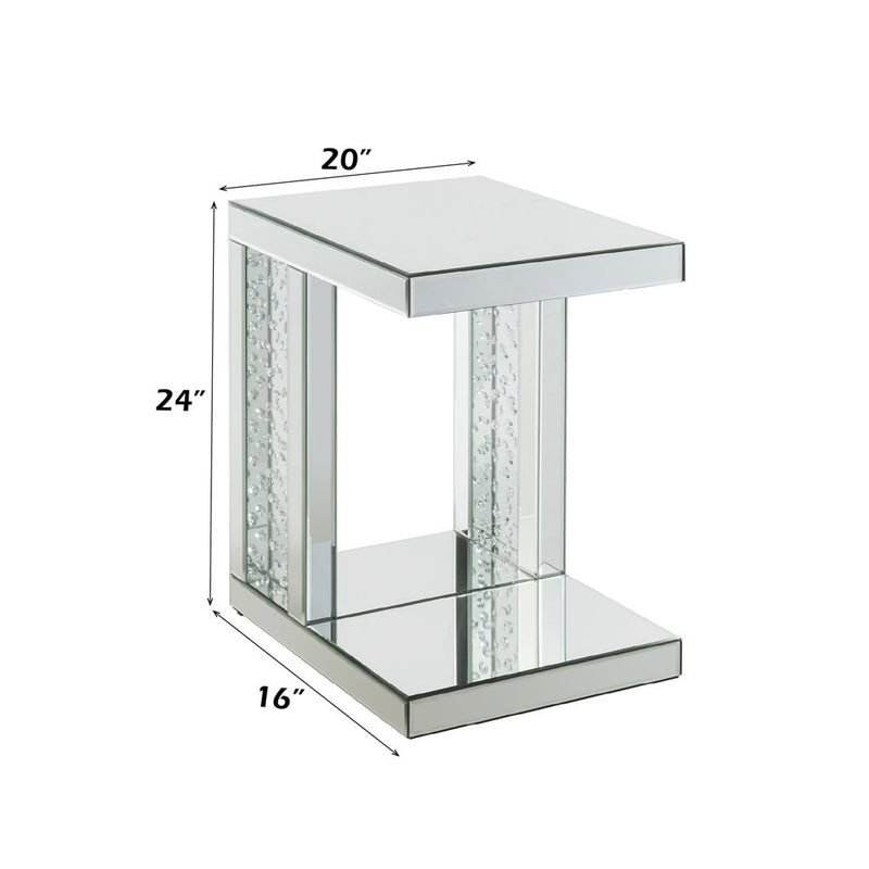 Nysa - 24" Accent Table - Mirrored & Faux Crystals Inlay - R&R Furniture Gallery (Fountain Valley, CA)