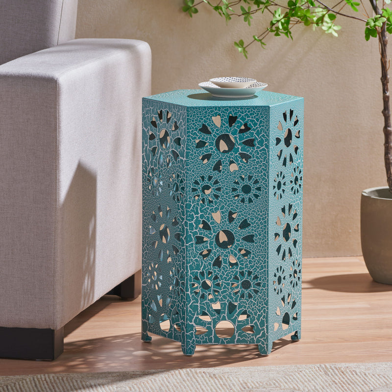 Galore - Side Table With Sunburst Cut Out Design - R&R Furniture Gallery (Fountain Valley, CA)
