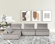 Lilola Home Anna stylish sectional sofa with matching ottoman, stationary sectional with plush fabric and modern design.
