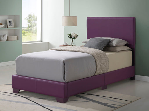Upholstered platform bed by Glory Furniture with a modern, elegant design, featuring a soft fabric headboard and clean lines.