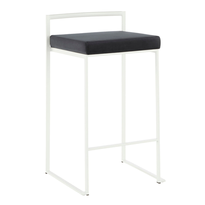 Lumi Source Fuji Simple Elegance contemporary stackable counter stool set with sleek modern design and wooden legs.