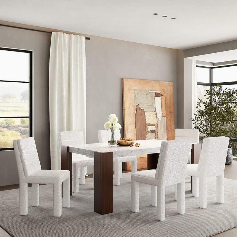 Hettie - Dining Table With Engineeed Stone Top - Engineered Stone Top & Brown - R&R Furniture Gallery (Fountain Valley, CA)