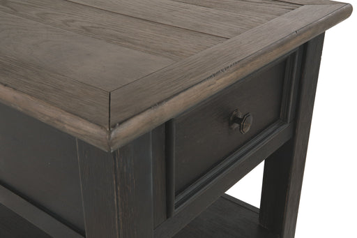 Tyler Creek - Rectangular End Table - Grayish Brown / Black - R&R Furniture Gallery (Fountain Valley, CA)