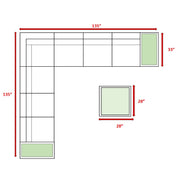 Wicker Sectional Seating Group With Cushions - R&R Furniture Gallery (Fountain Valley, CA)