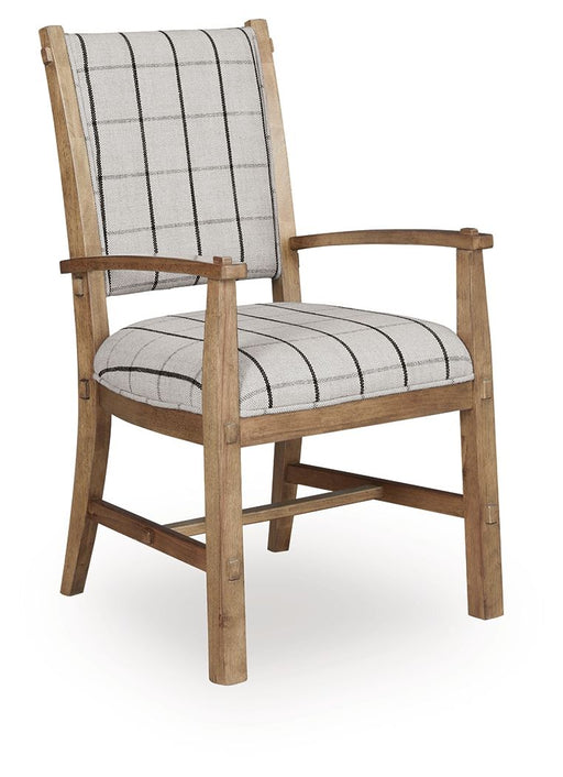 Ridgester - Dining Upholstered Arm Chair (Set of 2) - Light Brown - R&R Furniture Gallery (Fountain Valley, CA)