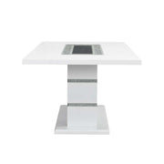 Elizaveta - Dining Table With Pedestal Base - Faux Crystal Diamonds & White High Gloss - R&R Furniture Gallery (Fountain Valley, CA)