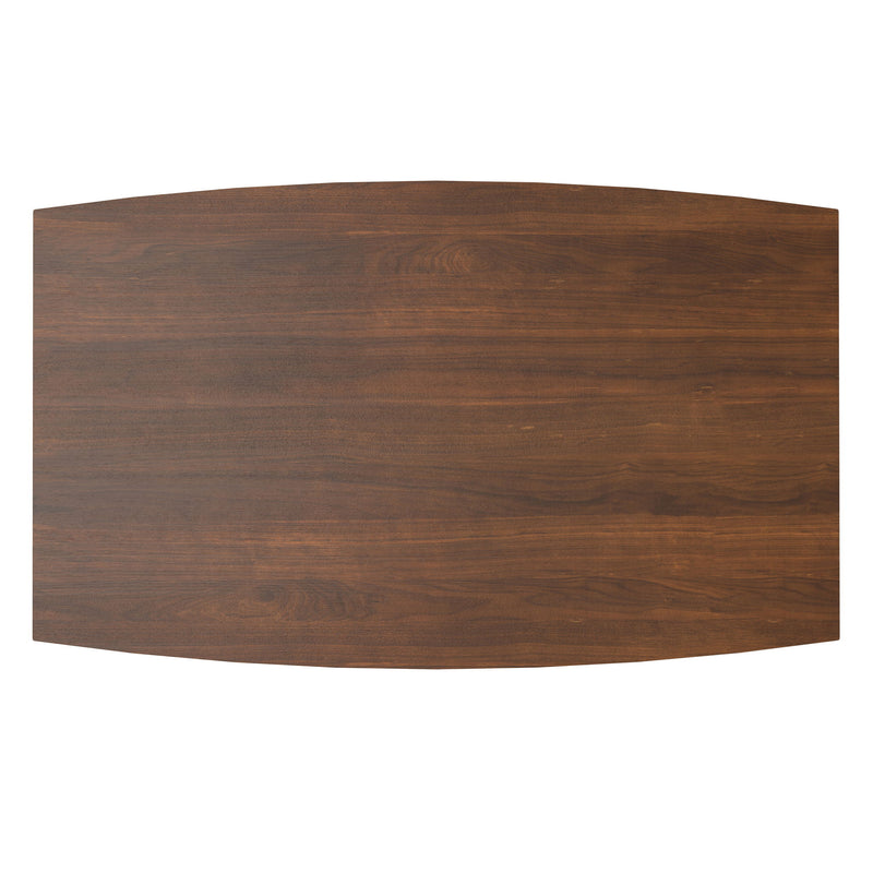 Simpli-Home Draper rectangular dining table with wood finish and sturdy legs, ideal for modern dining rooms.