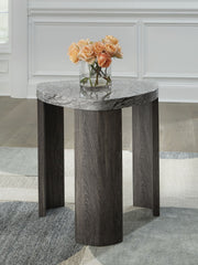 Surmour - Triangle End Table - Gray / Brown - R&R Furniture Gallery (Fountain Valley, CA)