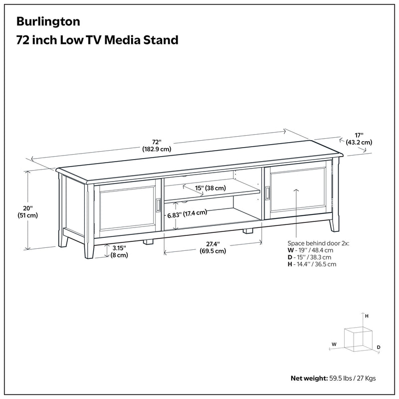Burlington - Low TV Media Stand - Mahogany - R&R Furniture Gallery (Fountain Valley, CA)