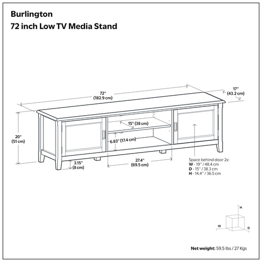Burlington - Low TV Media Stand - Mahogany - R&R Furniture Gallery (Fountain Valley, CA)