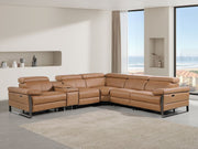 1246 - 6-Piece L-Shaped Modular Power Reclining Sectional With 3 Power Recliners And Power Headrests - R&R Furniture Gallery (Fountain Valley, CA)