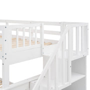 Stairway Bunk Bed With Storage And Guard Rail For Bedroom - R&R Furniture Gallery (Fountain Valley, CA)