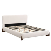 Queen Size Elegant Terry Upholstered Bed - White - R&R Furniture Gallery (Fountain Valley, CA)