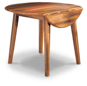 Berringer - Round DRM Drop Leaf Table - Rustic Brown - R&R Furniture Gallery (Fountain Valley, CA)