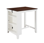 Graham - 3 Piece Small Space Counter Height Dining Table With Shelves And 2 Chairs (Set of 3) - R&R Furniture Gallery (Fountain Valley, CA)