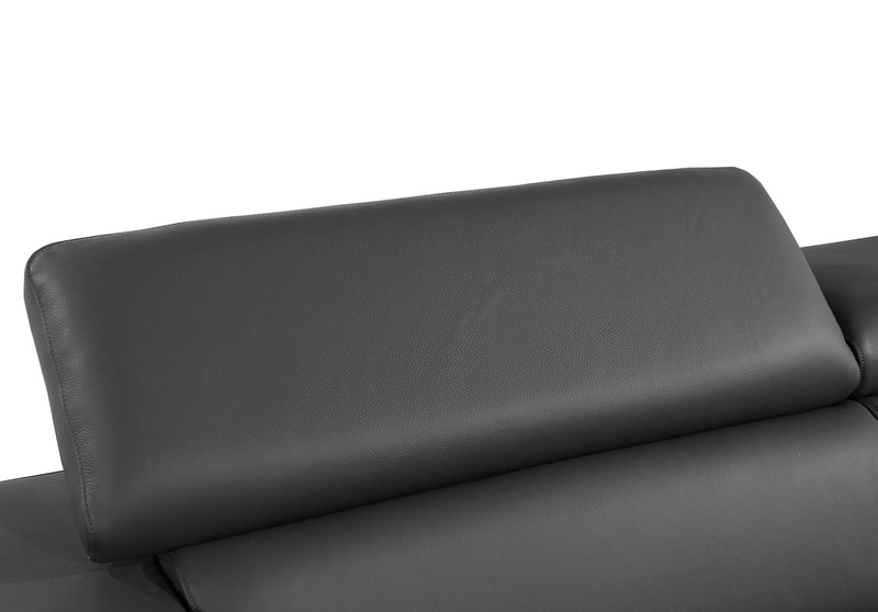 1140 - Top Grain Italian Leather Living Room Set - Black - R&R Furniture Gallery (Fountain Valley, CA)