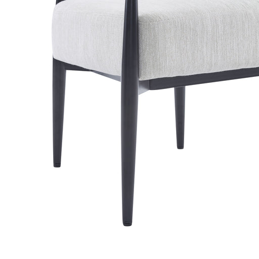Mid Century Modern Upholstered Accent Armchair With Tapered Legs - Beige / Black / Gold - R&R Furniture Gallery (Fountain Valley, CA)