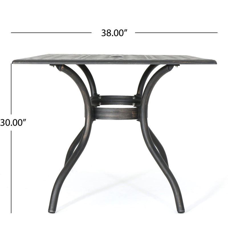 Enchantia - Outdoor Rectangular Dining Table With Weave Tabletop And Flared Legs - Copper - R&R Furniture Gallery (Fountain Valley, CA)