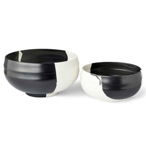 Split Personality - Large Bowl - Black / White